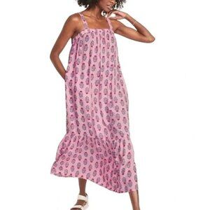 Old Navy Womens Large Floral Tie Back Cutout Maxi Swing Dress Pockets Sleeveless